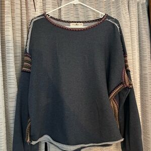 NATURAL LIFE Blue Top with Purple and Yellow Trim